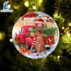 Vizsla With Red Truck Christmas Ornament, Gift For Christmas