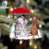 Vizsla With Snowman Christmas Ornament, Gift For Christmas
