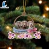 Weimaraner Dogs In The Basket Ornament, Gift For Christmas