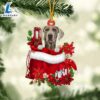 Weimaraner In Gift Bag Christmas Ornament, Gift For Christmas