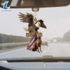 Weimarner And Eagle American Flag Ornament, Gift For Christmas Dog Loves 2 Weimarner And Eagle American Flag Ornament, Gift For Christmas