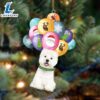 West Highland White Terrier With Balloons Christmas Ornament, Gift For Christmas Dog Loves 3 West Highland White Terrier With Balloons Christmas Ornament, Gift For Christmas