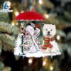 West Highland White Terrier With Snowman Christmas Ornament, Gift For Christmas Dog Loves 2 West Highland White Terrier With Snowman Christmas Ornament, Gift For Christmas