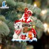 West-Highland-White-Terrier With Mushroom House Christmas Ornament, Gift For Christmas