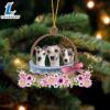 Whippet Dogs In The Basket Ornament, Gift For Christmas