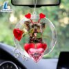 Yorkshire Terrier With Rose & Heart Balloon Ornament, Gift For Christmas Dog Loves 2 Yorkshire Terrier With Rose & Heart Balloon Ornament, Gift For Christmas