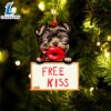 Yorkshire-Terrier Free Kiss Christmas Ornament, Gift For Christmas