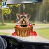 Yorkshire-Terrier With Rose & Heart Ornament, Gift For Christmas