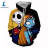 3D Print Hoodies The Nightmare Before Christmas Jack Skellington And Sally Unisex Pullover Hoodies