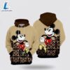 Mickey Mouse Brown Over Print 3D Hoodie - Mickey 3D Shirts Gift