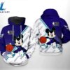 NBA Charlotte Hornets White Dark Purple Mickey Pullover Hoodie AOP Shirt