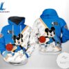 NBA New York Knicks White Blue Half Mickey Pullover Hoodie AOP Shirt
