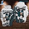 Philly Eagles Hoodie 3D Mickey Mouse Hug Football Logo Philadelphia Eagles Gift AOP Shirt