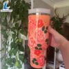 40oz Floral Inspired Tumbler With Handle