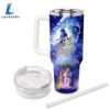 Beauty And The Beast Castle Printed Glitter Tumbler