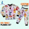 Custom Disney Friends Colorful Team Pajamas Set - Movie Cartoon Holiday Pajamas