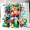 Cute Highland Cow St Patrick's Day 20 Oz Skinny Tumbler, Highland Cow Tumbler, St Patrick's Tumbler