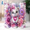 Cute Teddy Bear Valentines Tumbler 20 Oz Skinny Tumbler, Bear Tumbler, Valentine Tumbler
