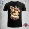 Easter Bunny Rabbit Women - Happy Bunny Flower Graphic Girls Womens Easter Shirt