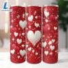 Glitter Valentines Day Hearts 20 Oz Skinny Tumbler, Valentines Day Tumbler 2 Glitter Valentines Day Hearts 20 Oz Skinny Tumbler, Valentines Day Tumbler