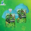 Leprechaun Crusher Truck Shamrock St Patricks Green Hawaiian Print Golf Shirts 2025