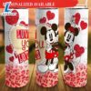 Mickey and Minnie Disney Valentine's Day Tumbler with Lid and Straw