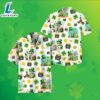 Rick Morty Shamrock St Patrick Gold Coin White Chargers Hawaiian Shirt 2025