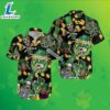 St Patrick Skull Beer Shamrock Green Aloha Shirt Womens 2025