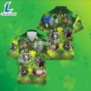 St Patricks Cow Shamrock Gold Coin Green Hawaiian Shirt With Suit 2025