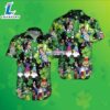 St Patricks Gnome Colorful Shamrock Green Mens Cotton Hawaiian Shirts 2025