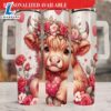Valentine Highland Cow Tumbler Highland Cow Gifts Valentine Cow Personalized Tumbler - 40oz Tumbler with Handle