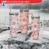 XO Love Tumbler 40oz with Handle and Straw Pink Hearts Tumbler Valentine's Day Tumbler - 40oz Tumbler with Handle