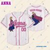 Disney Princess Anna Customized Baseball Jerseys With Name Number 3 Disney Princess Anna Customized Baseball Jerseys With Name Number