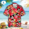 Mickey Mouse Pineapple Floral Hawaiian Shirt, Disney Red Hawaiian Shirt, Matching Family Disney Shirts