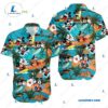 Mickey Surfing Hawaiian Button Up Shirt Palm Tree Beach Aloha Shirts