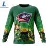 NHL Columbus Blue Jackets Special Design For St.Patrick Day Long Sleeved Sweatshirt 4 NHL Columbus Blue Jackets Special Design For St.Patrick Day Long Sleeved Sweatshirt