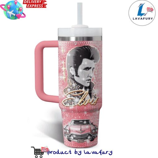 Elvis King of Rock and Roll Diamond Stanley Tumbler
