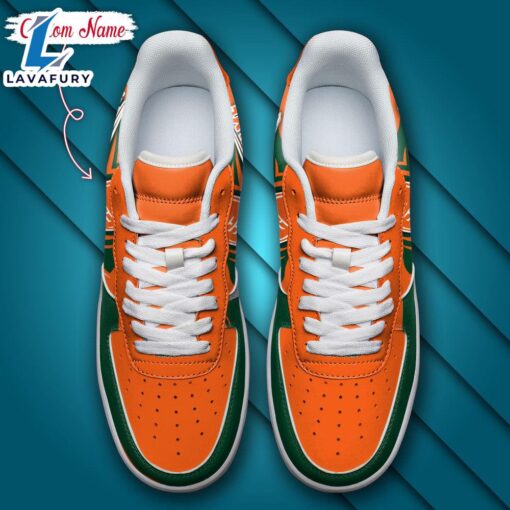 Miami Hurricanes NCAA Air Force 1 Shoes For Men And Women V3