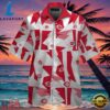 MLB Abstract Red Fanfare Cincinnati Reds Hawaiian ButtonUp ShirtGroup