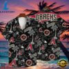 MLB Arizona Diamondbacks Tropical Palms Black Aloha Hawaiian Shirt , Vintage Hawaiian Shirts 9 MLB Arizona Diamondbacks Tropical Palms Black Aloha Hawaiian Shirt