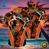 MLB Baltimore Orioles Flower Tropical Aloha Hawaiian Button Down Shirt