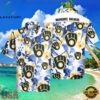 MLB Brewers' Blooming Blue - Milwaukee Brewers Floral Hawaiian Shirt