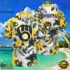 MLB Brewers' Tropical Elegance - Milwaukee Brewers Floral Hawaiian Shirt