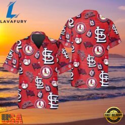 MLB Champion's Emblem Red St. Louis Cardinals Hawaiian Shirt