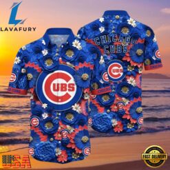MLB Chicago Cubs Floral Fanfare Aloha Hawaiian Shirt