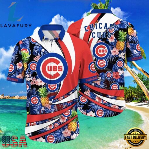 MLB Chicago Cubs Patriotic Swing Aloha Hawaiian Shirt , Vintage Hawaiian Shirts
