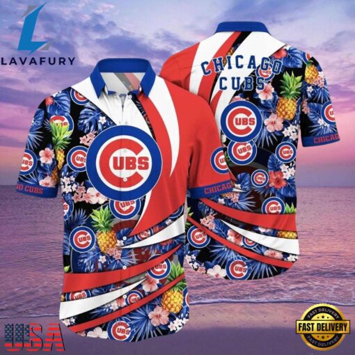 MLB Chicago Cubs Patriotic Swing Aloha Hawaiian Shirt , Vintage Hawaiian Shirts