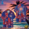 MLB Chicago Cubs Tropical Palm Trees Aloha Hawaiian Shirt