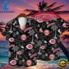 MLB Cincinnati Reds Tropical Palms Black Aloha Hawaiian Shirt