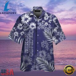 MLB Colorado Rockies Nautical Palms Hawaiian Shirt